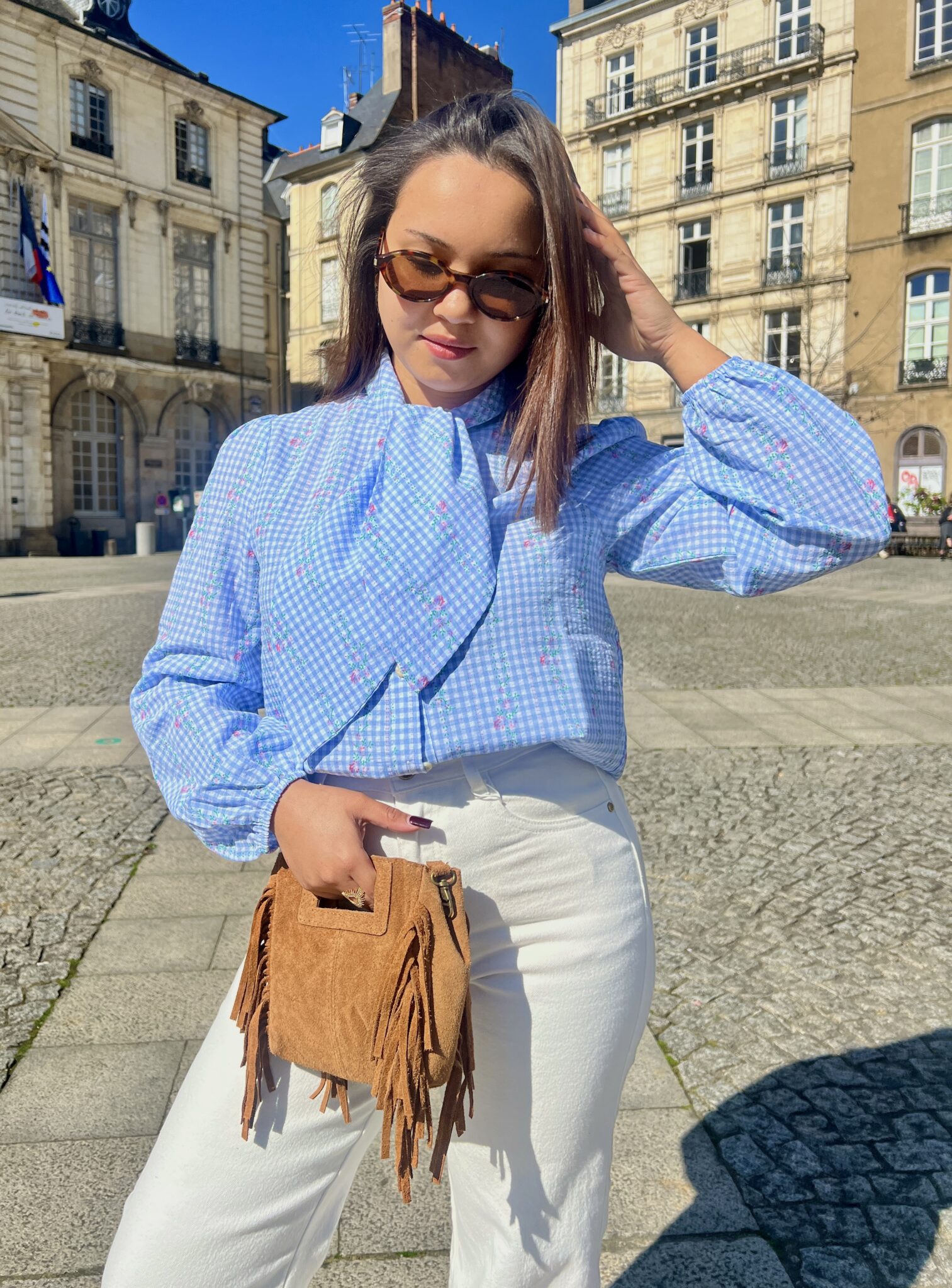 Blouse Cravate Liberty Bleu Blouse Cravate Liberty Bleu