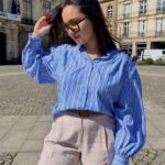 Blouse À Rayures Bleues