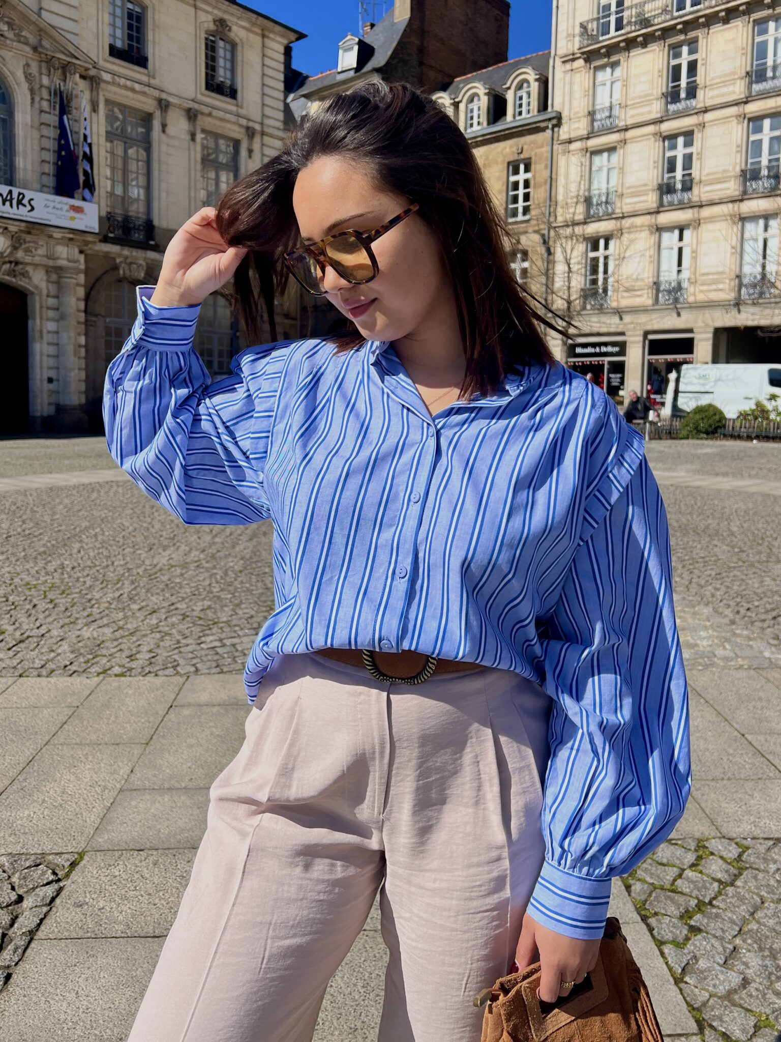 Blouse À Rayures Bleues Blouse À Rayures Bleues