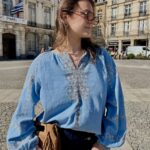 Blouse Bleu Au Style Bohème