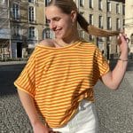 Marinière Manches Courtes Orange Et Jaune
