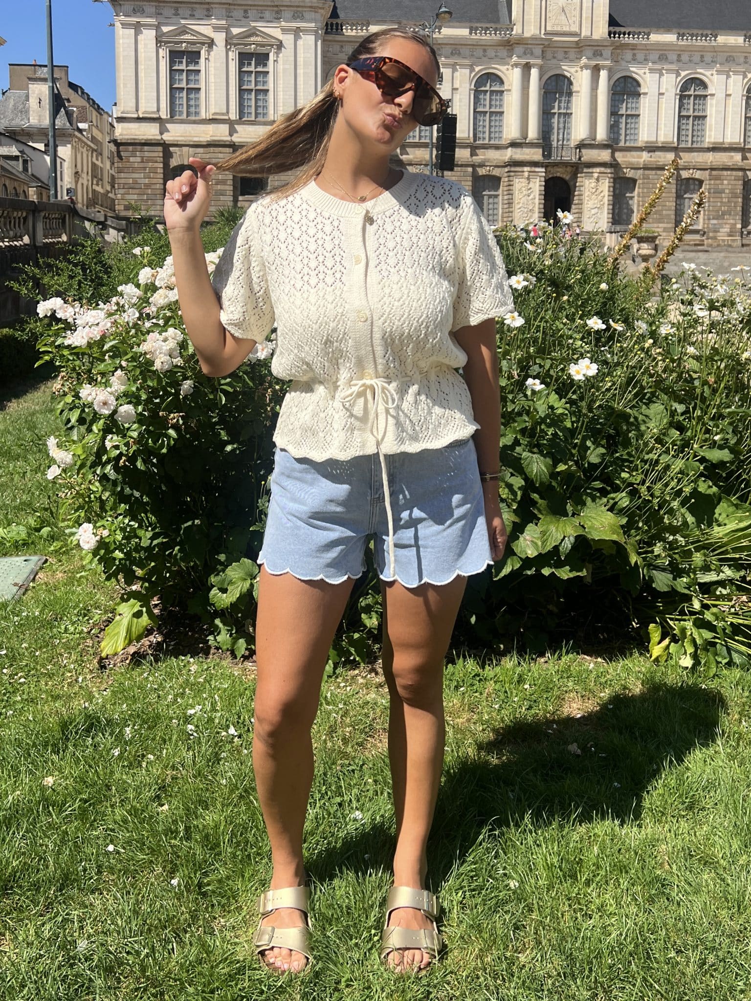 Short Fleur en jean Short Fleur en jean