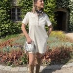 Robe en jean colorée à boutons