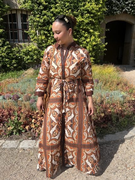 Robe longue au motif vintage