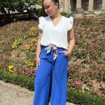 Pantalon à ceinture floral