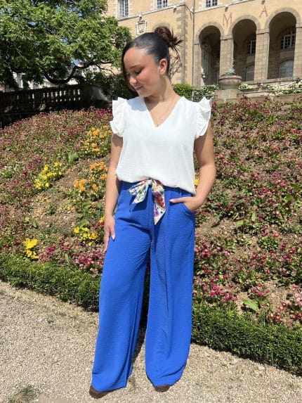 Pantalon à ceinture floral