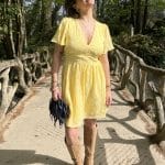 Robe Jaune Motifs Bordés