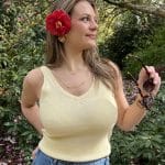 Top Jaune Bordure En Crochet