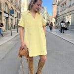Robe en jean colorée