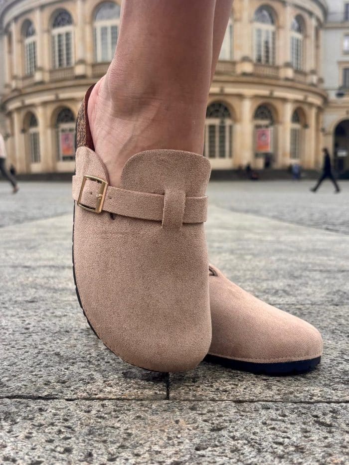 Mules Plates Suédine Beige Mules Plates Suédine Beige
