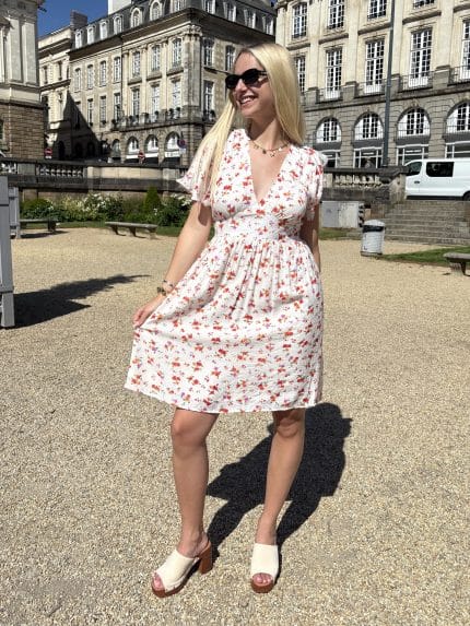 Robe cintrée à imprimé floral
