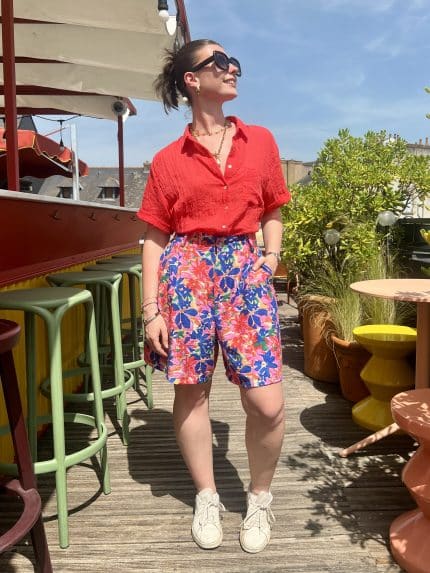 Short fluide à imprimé floral