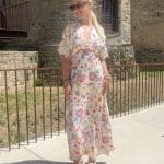 Robe longue à imprimé floral multicolore