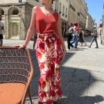 Pantalon fluide à imprimé floral