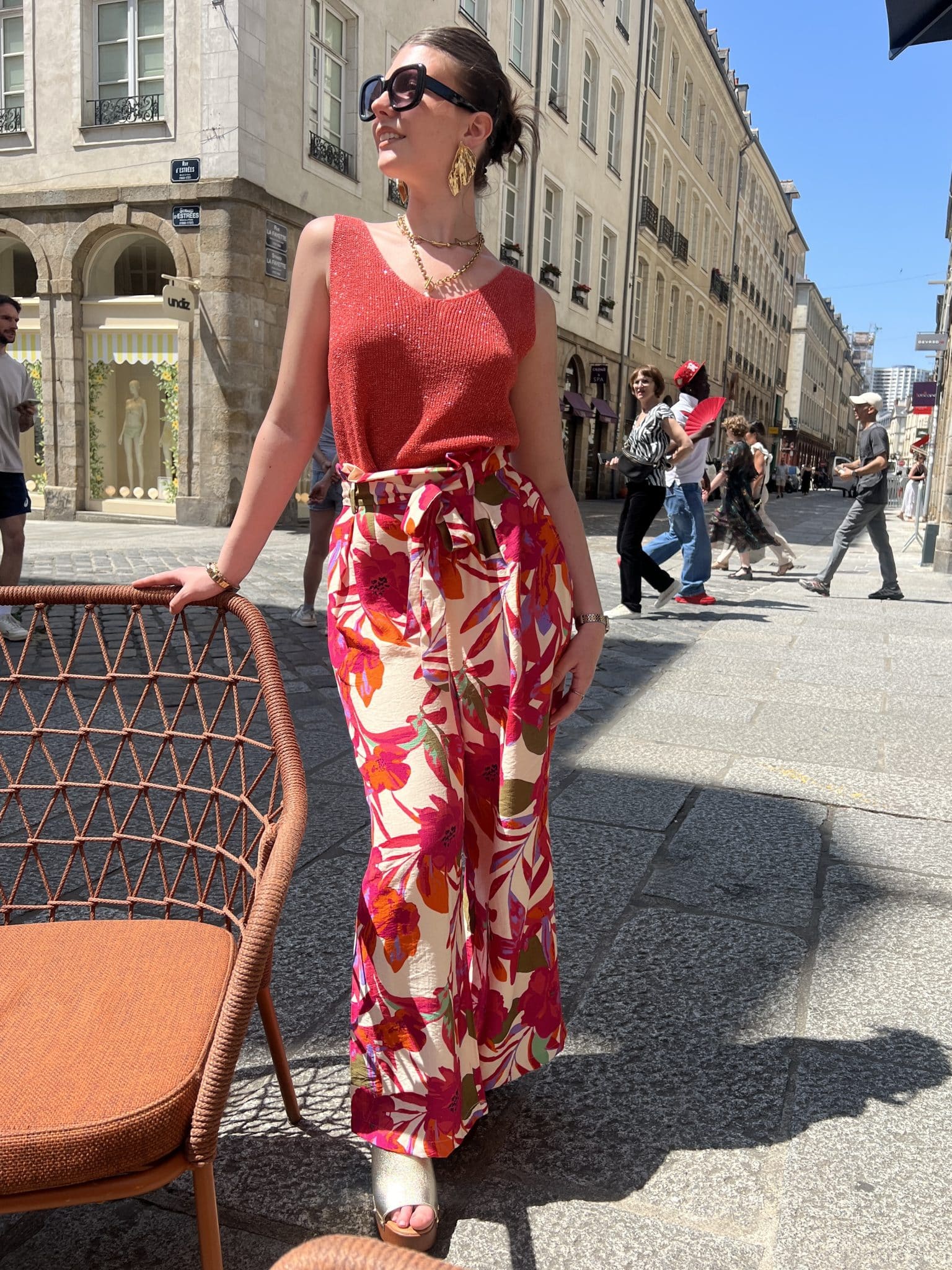 Pantalon fluide à imprimé floral Pantalon fluide à imprimé floral