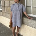Robe courte en vichy rose
