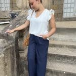 Pantalon droit léger bleu marine