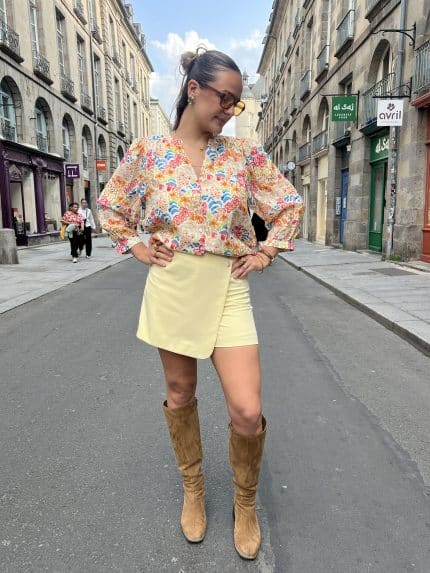 Jupe short jaune