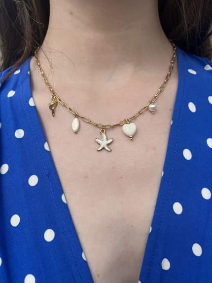 Collier charms en acier inoxydable