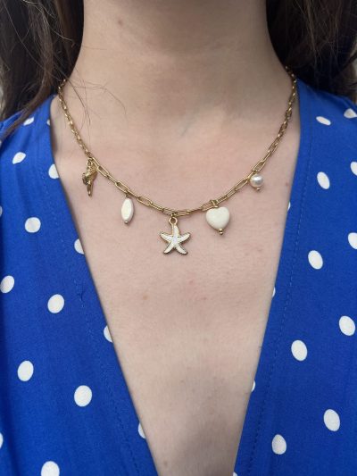 Collier charms en acier inoxydable