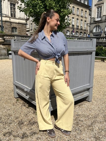 Pantalon Jaune Coupe Droite