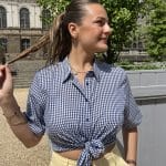 Chemise Crop-Top Vichy Bleue