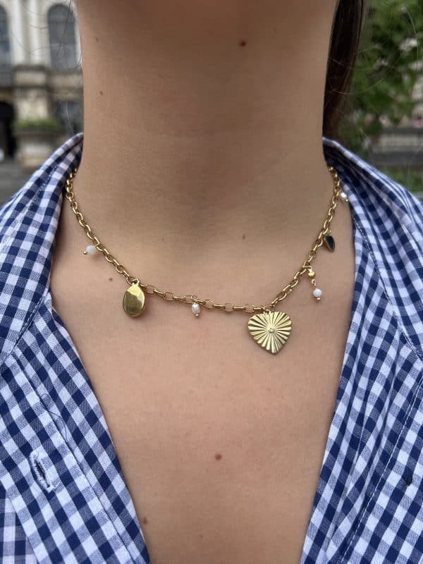 Collier charms en acier inoxydable