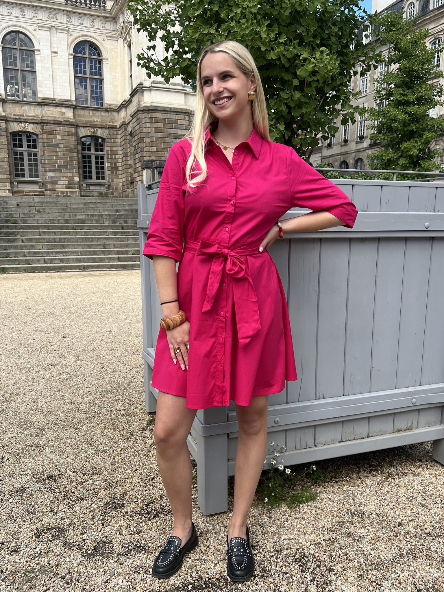 Robe Chemise Courte Rose Robe Chemise Courte Rose