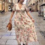 Robe longue fleurie dos nu