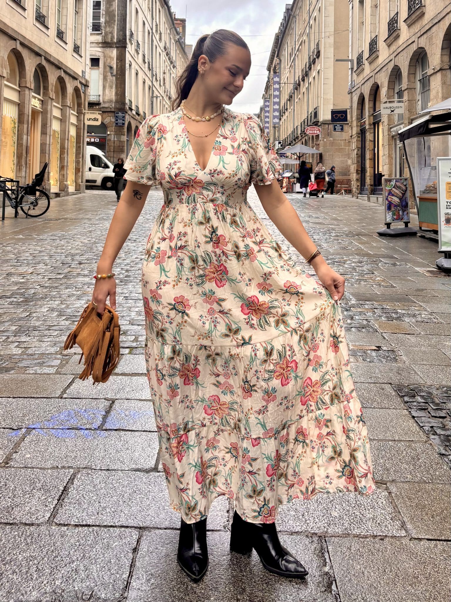 Robe longue fleurie dos nu Robe longue fleurie dos nu