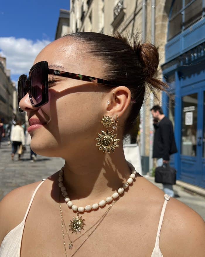 Boucles d’oreilles soleil dorées