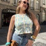 Haut en crochet coloré