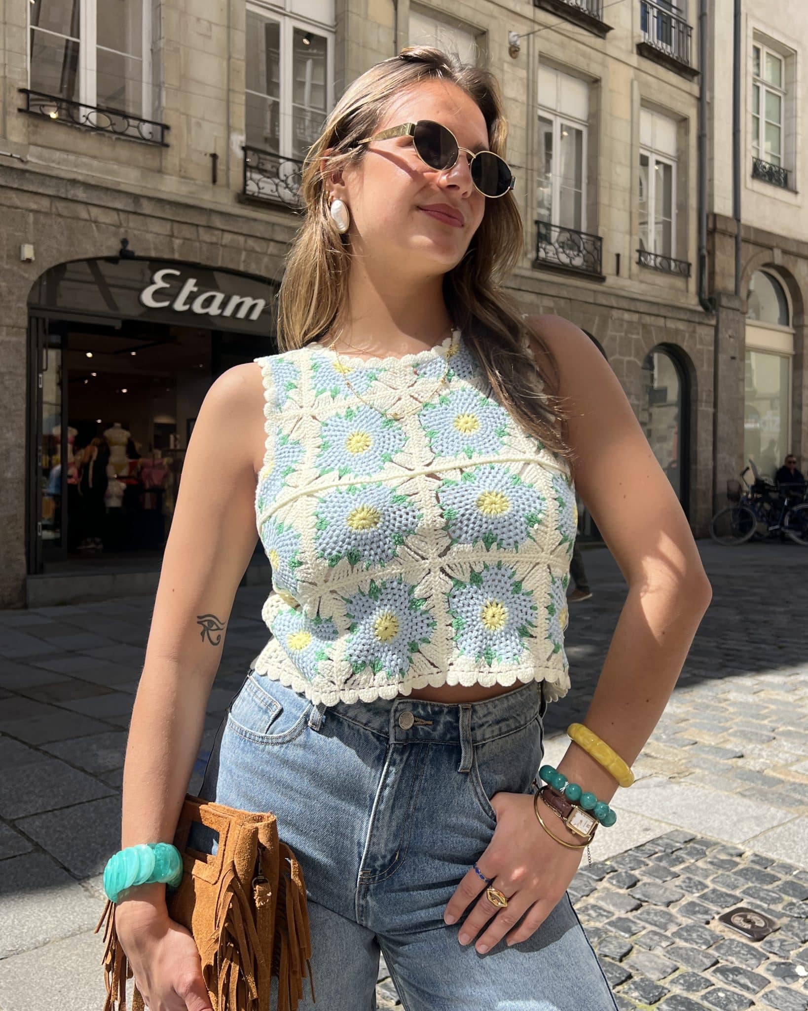 Haut en crochet coloré Haut en crochet coloré