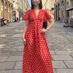 Robe longue à pois