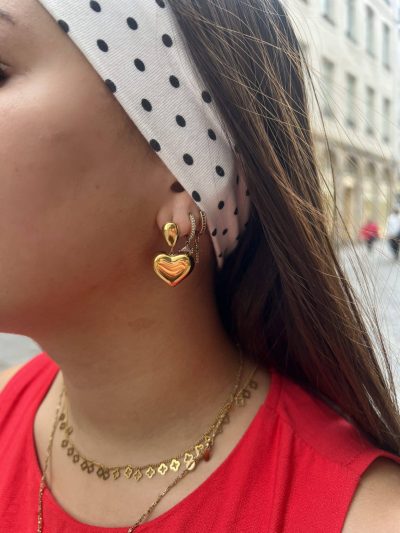 Boucles d’oreilles pendantes en cœur