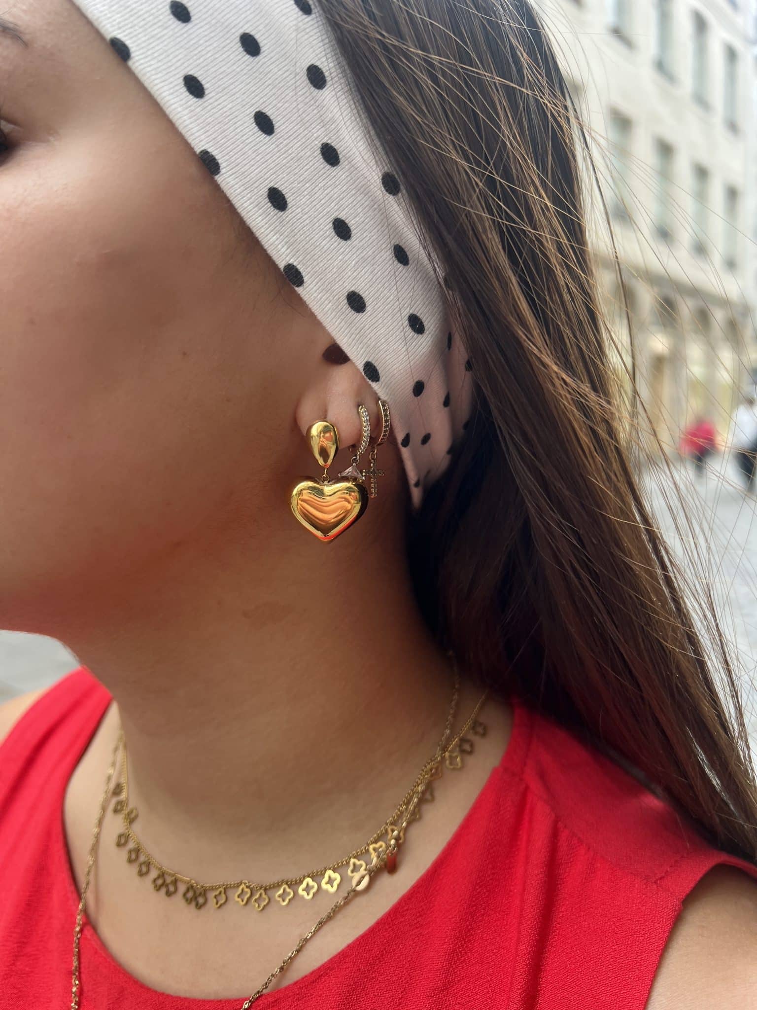 Boucles d’oreilles pendantes en cœur Boucles d’oreilles pendantes en cœur