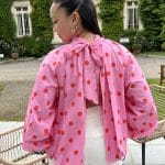 Blouse dos nu à pois