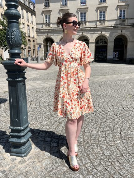 Robe fluide à imprimer coquelicot