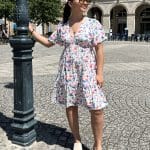 Robe courte fleurie multicolore