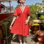 Robe plissée unie