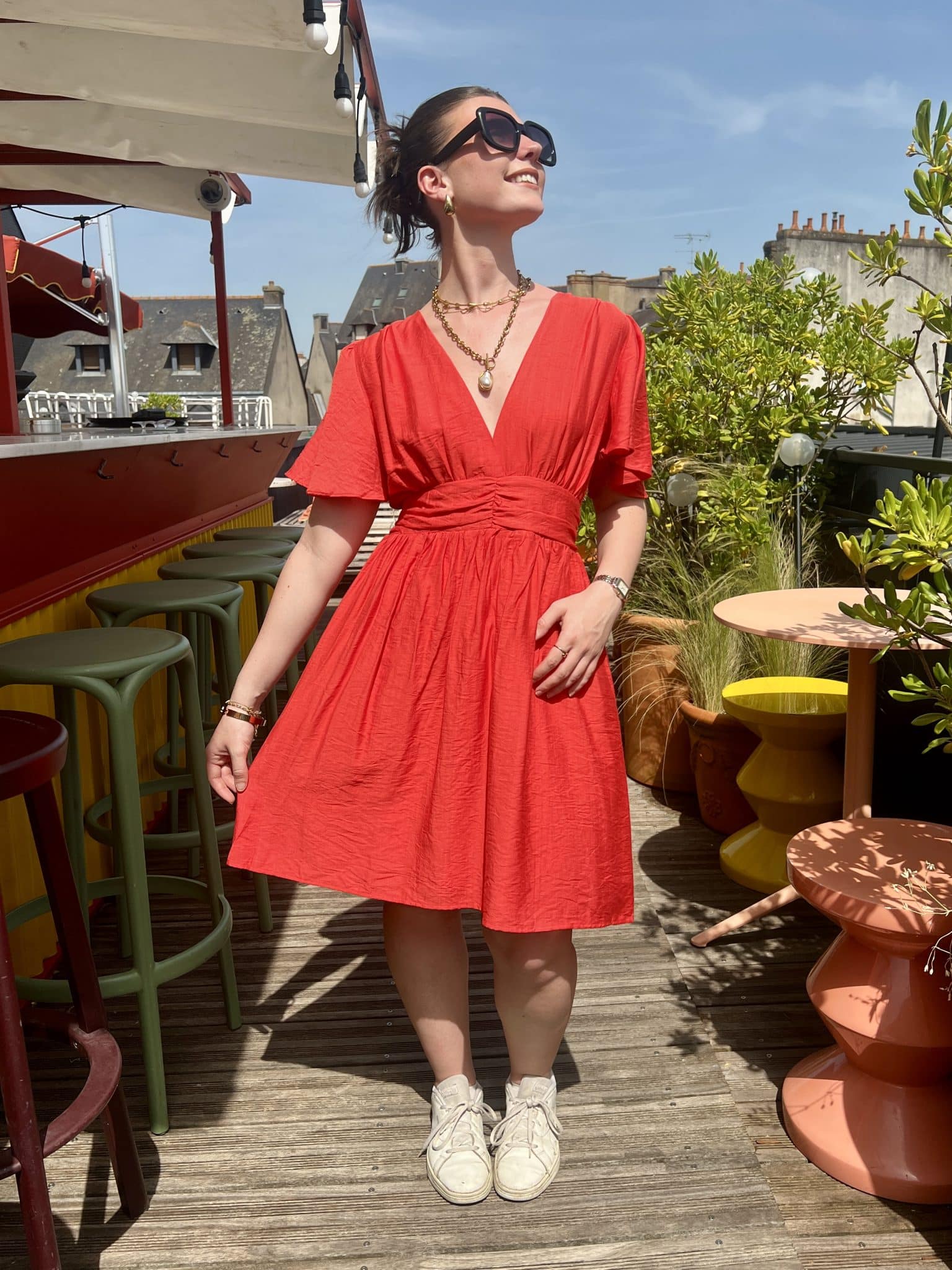 Robe plissée unie Robe plissée unie