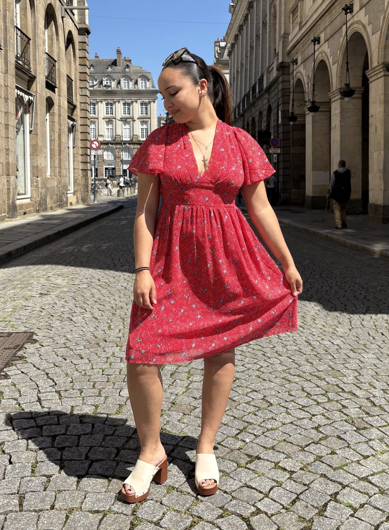 Robe courte rouge imprimée Robe courte rouge imprimée