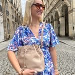 Sac seau en cuir grainé