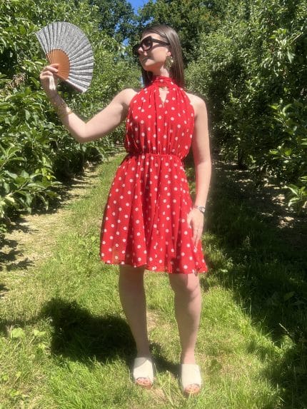 Robe courte à pois