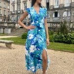 Robe fleurie décolletée