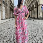 Robe longue aux couleurs vibrantes