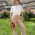 Pantalon vichy marron