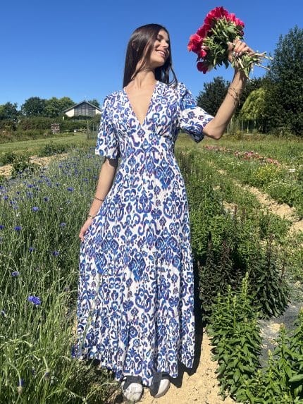 Robe à longue à motifs bohèmes