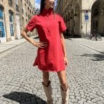 Robe courte à col collerette