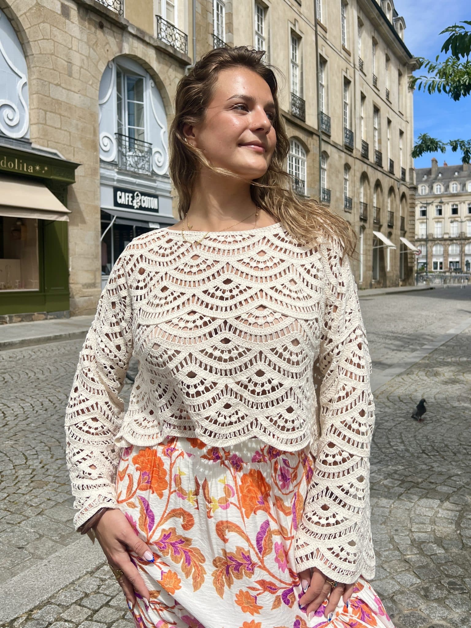 Haut à manches longues en crochet Haut à manches longues en crochet